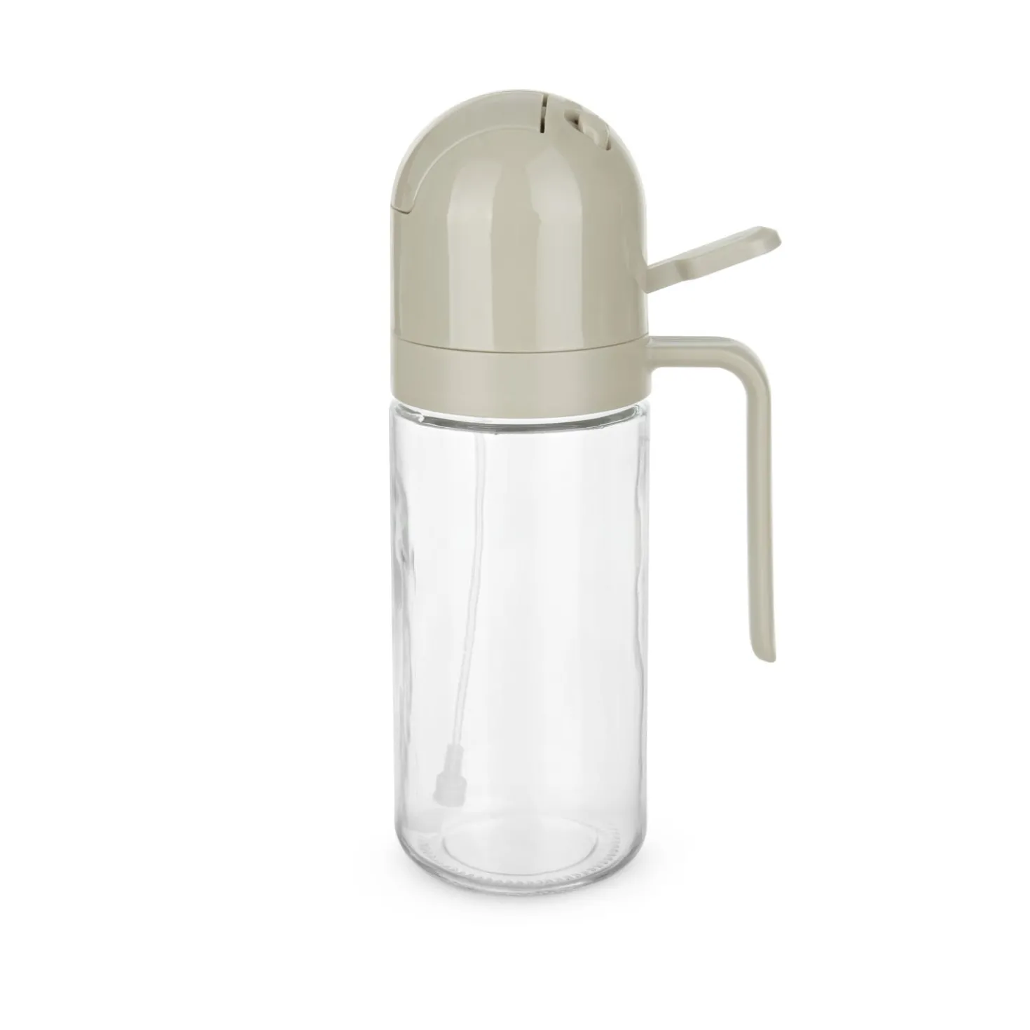Oliera spray e versa vetro 550 ml tappo tondo tortora