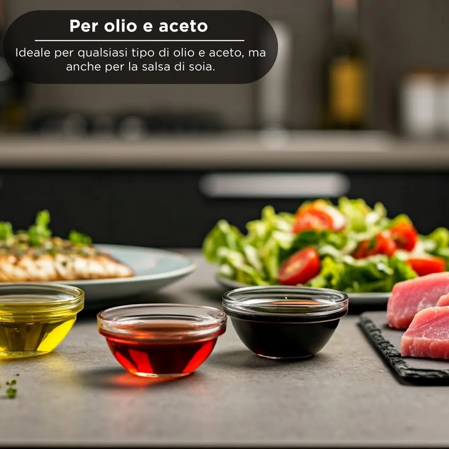 Oliera spray e versa vetro 550 ml tappo tondo tortora