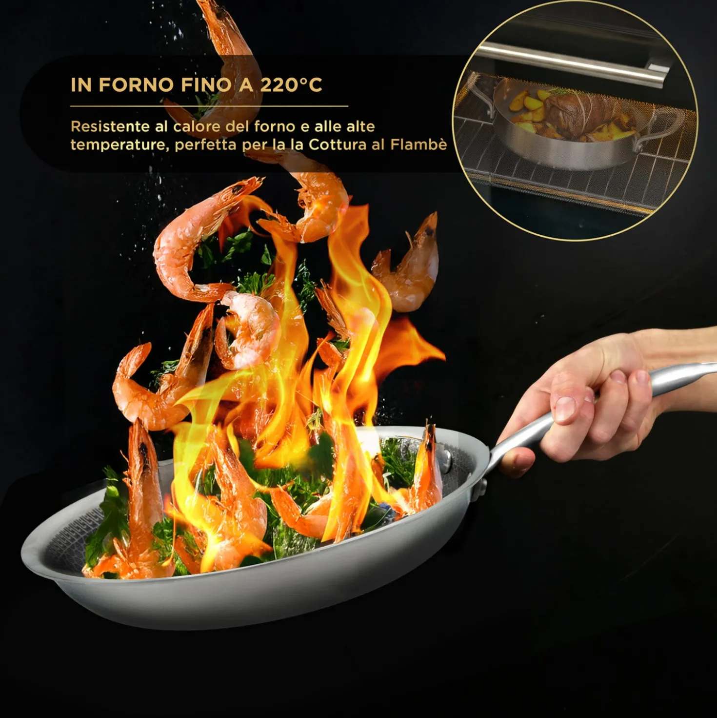Padella 24 cm a 3 strati Tri - ply