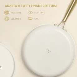 Padella 20 cm in acciaio bianco oro California