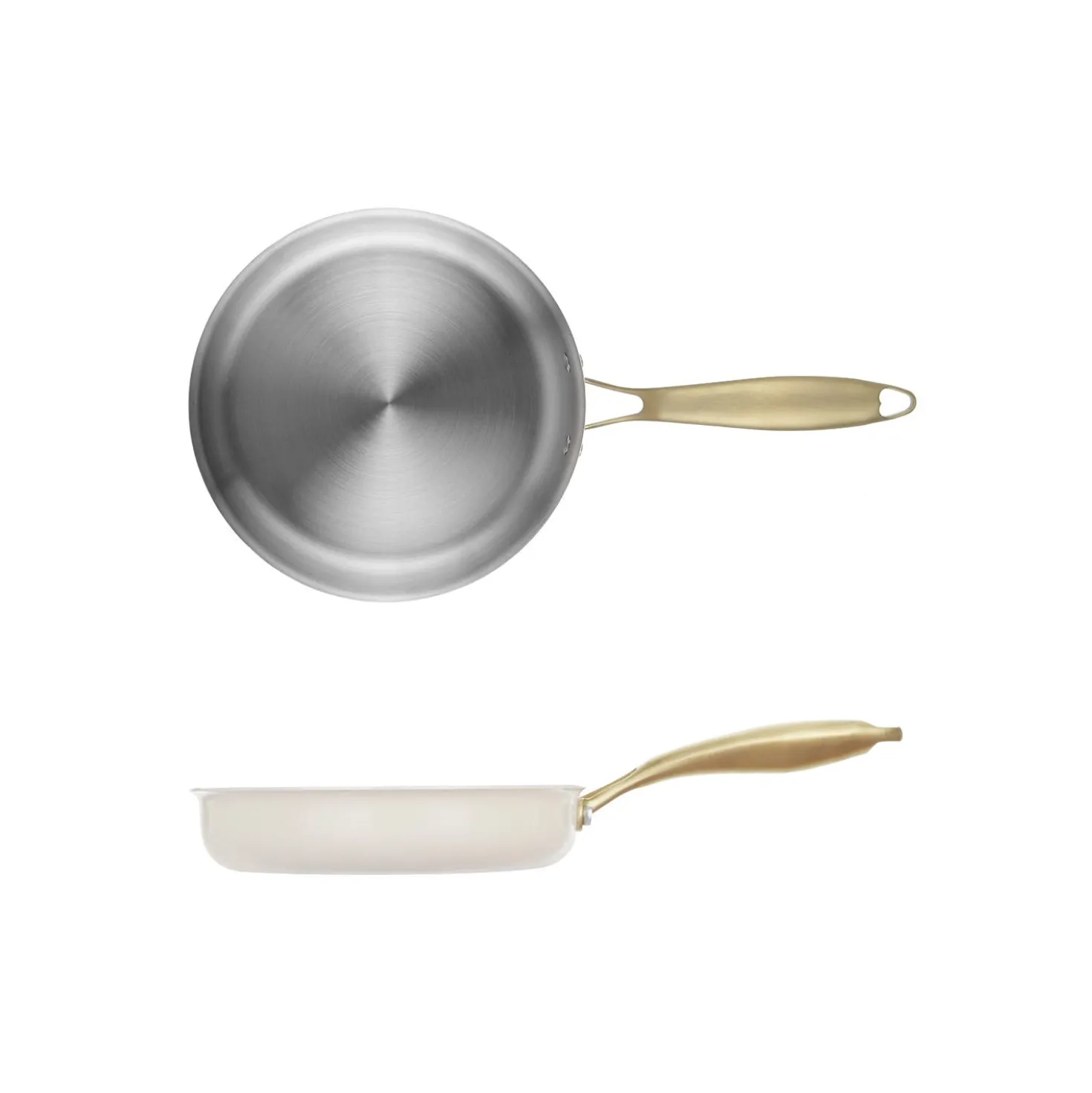 Padella 20 cm in acciaio bianco oro California