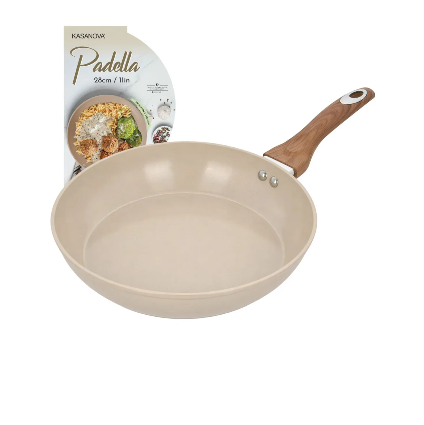 Padella 28 cm in ceramica taupe New Ceramic