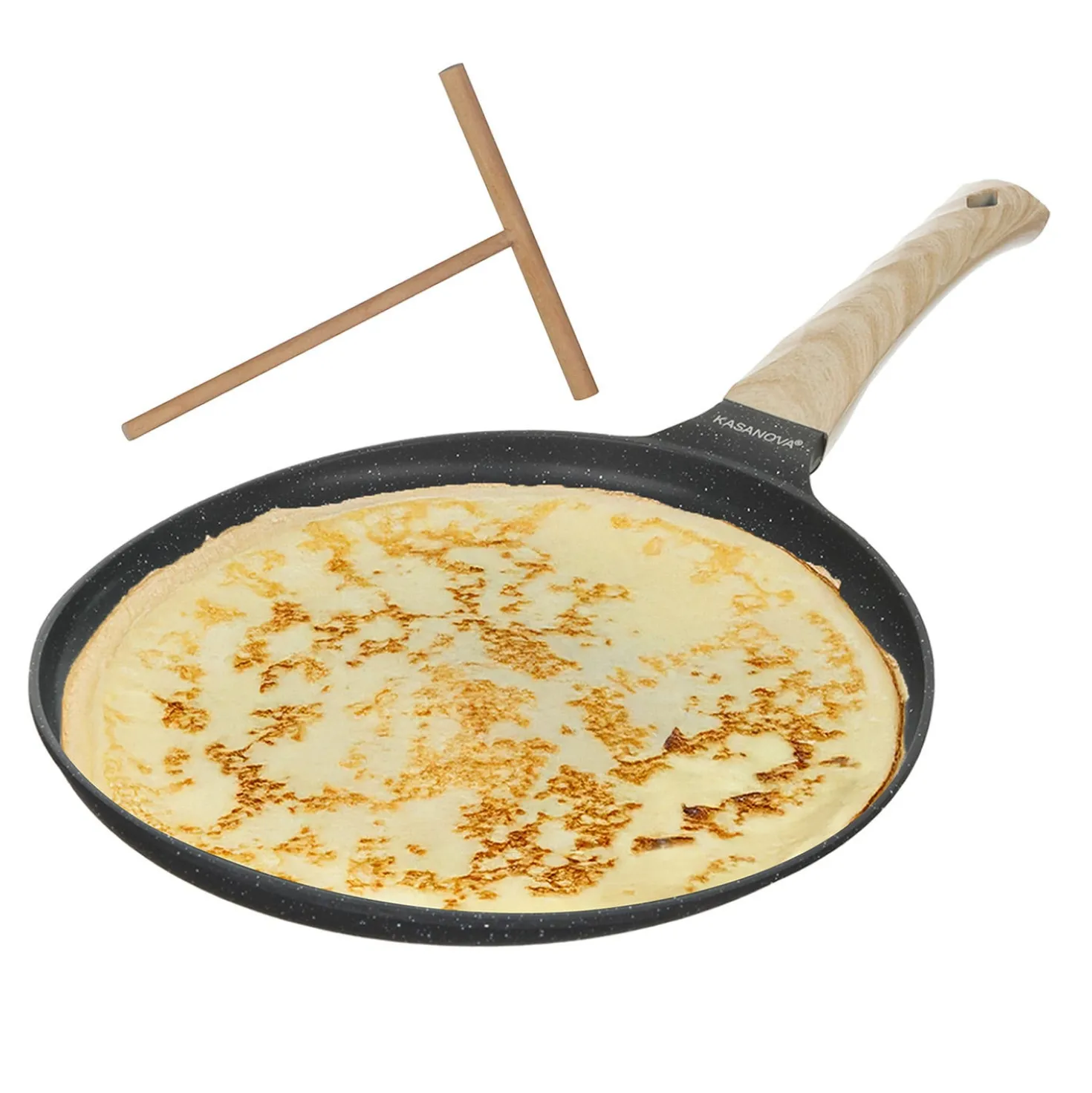 Padella crepes 28 cm con spatola Crepes Magie grigia