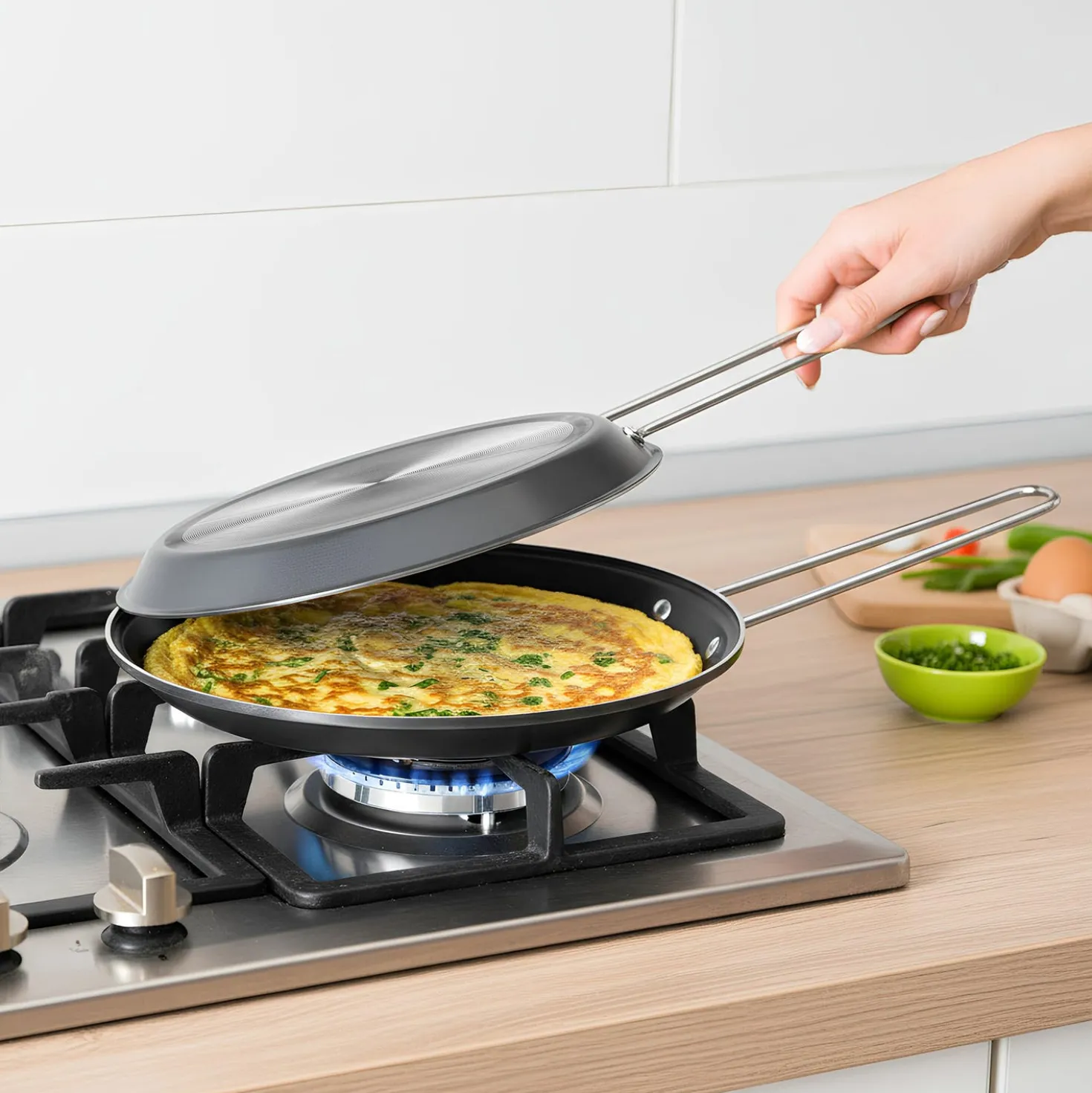 Padella girafrittata 26 cm antracite