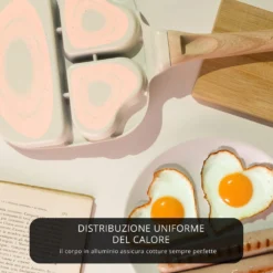 Padella 2 scomparti cuore e grill Mini Mania crema
