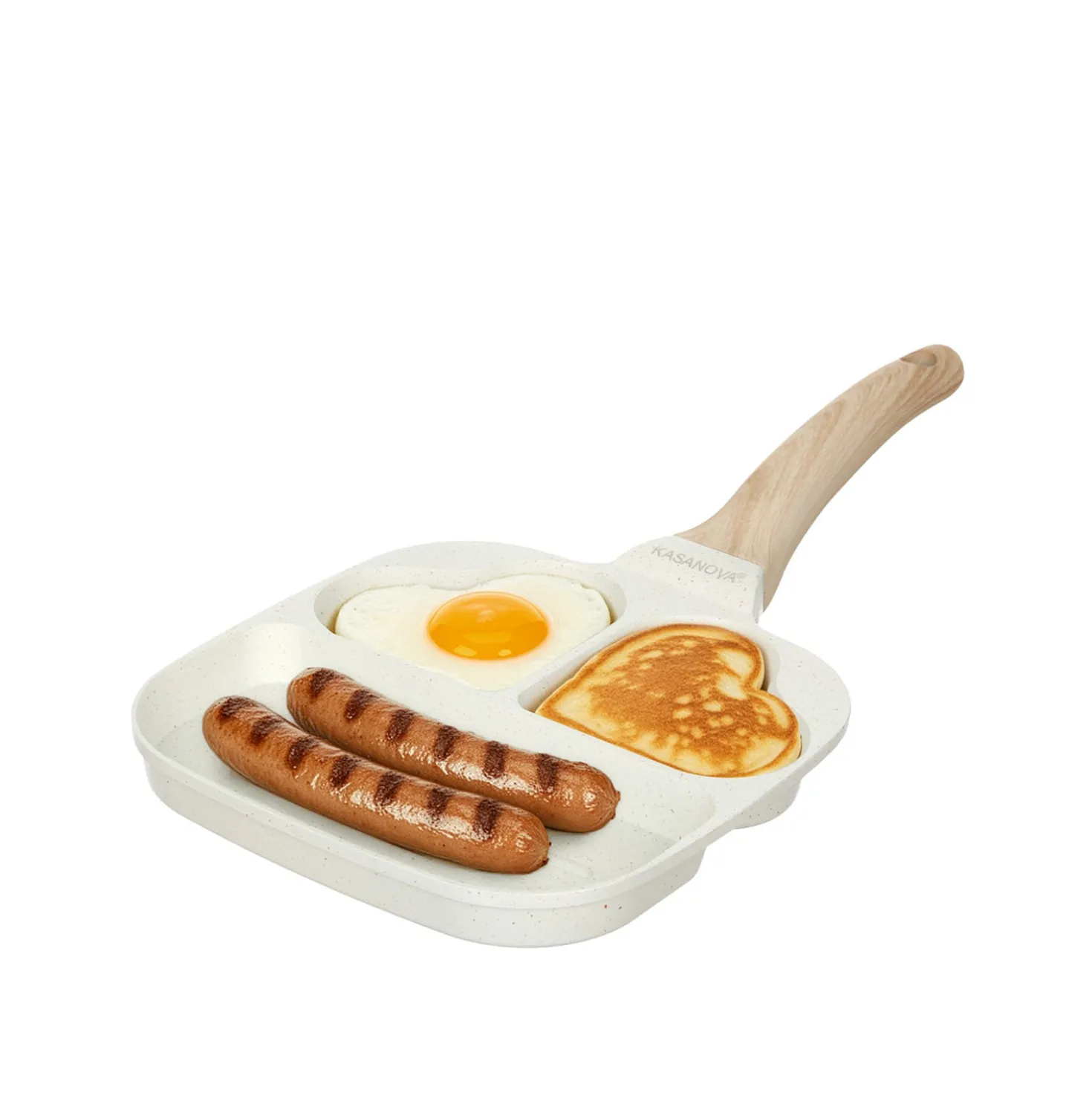 Padella 2 scomparti cuore e grill Mini Mania crema
