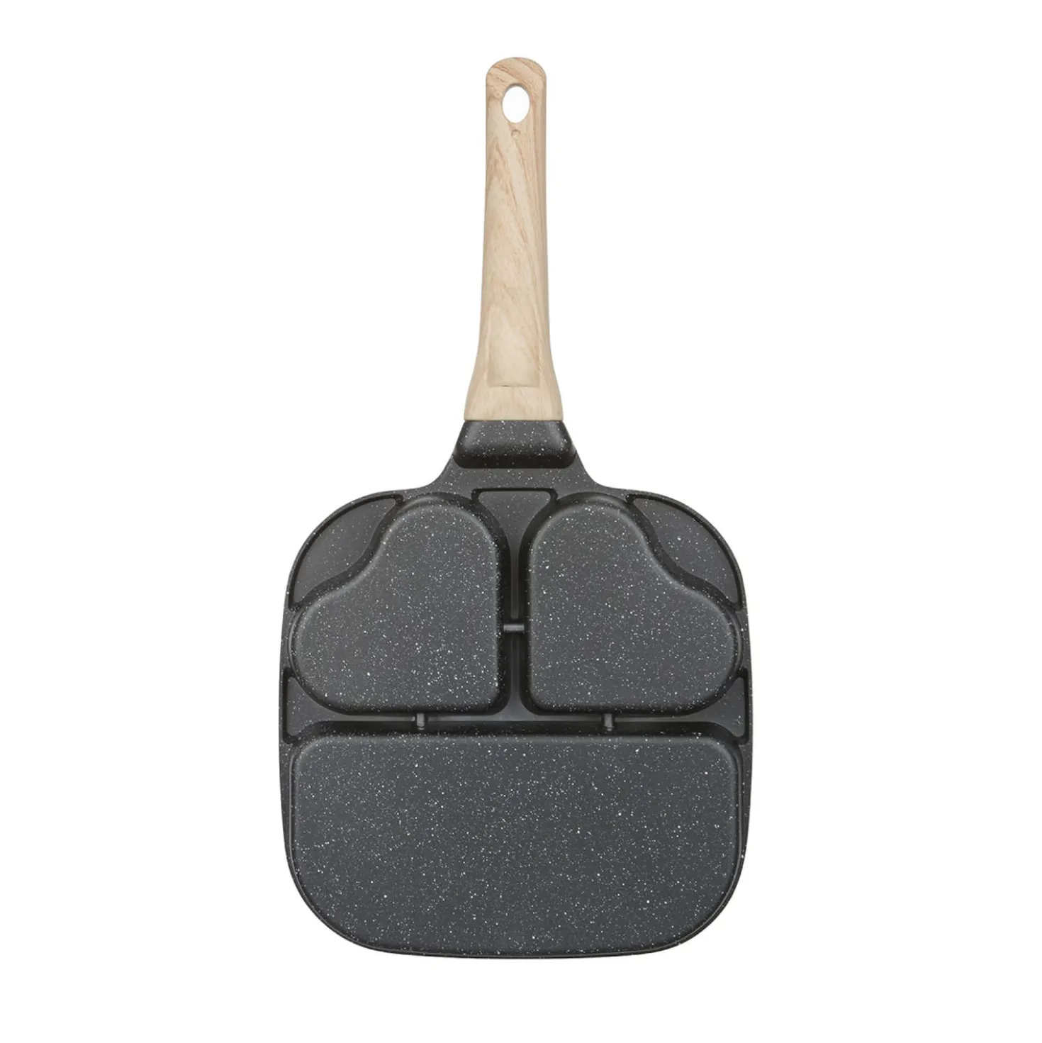 Padella 2 scomparti cuore e grill Mini Mania grigia