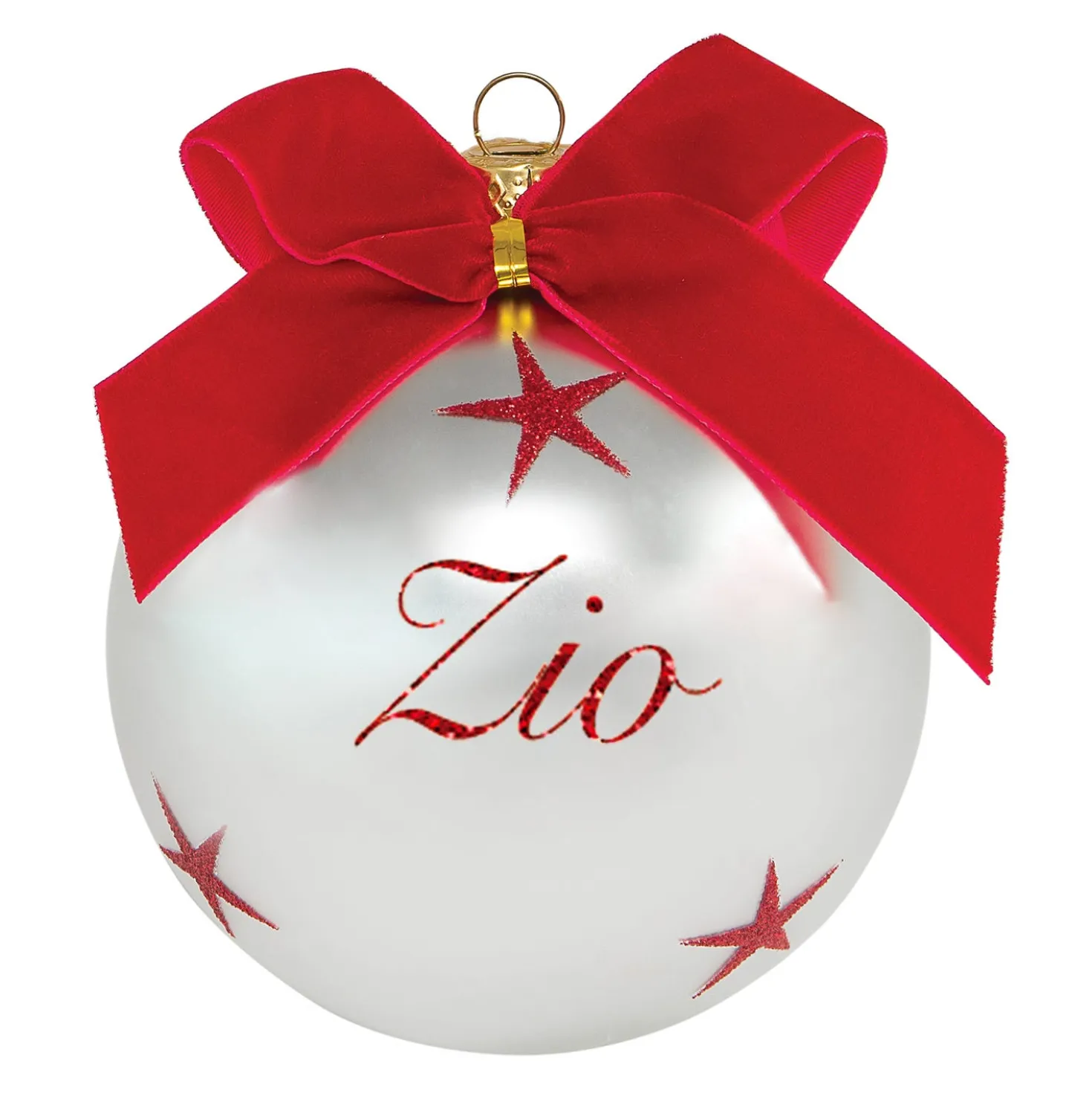 Pallina di Natale con scritta Zio 10 cm