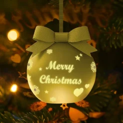 Pallina di Natale led Merry Christmas oro