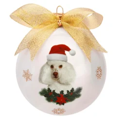 Pallina Natale Barboncino cane 10 cm
