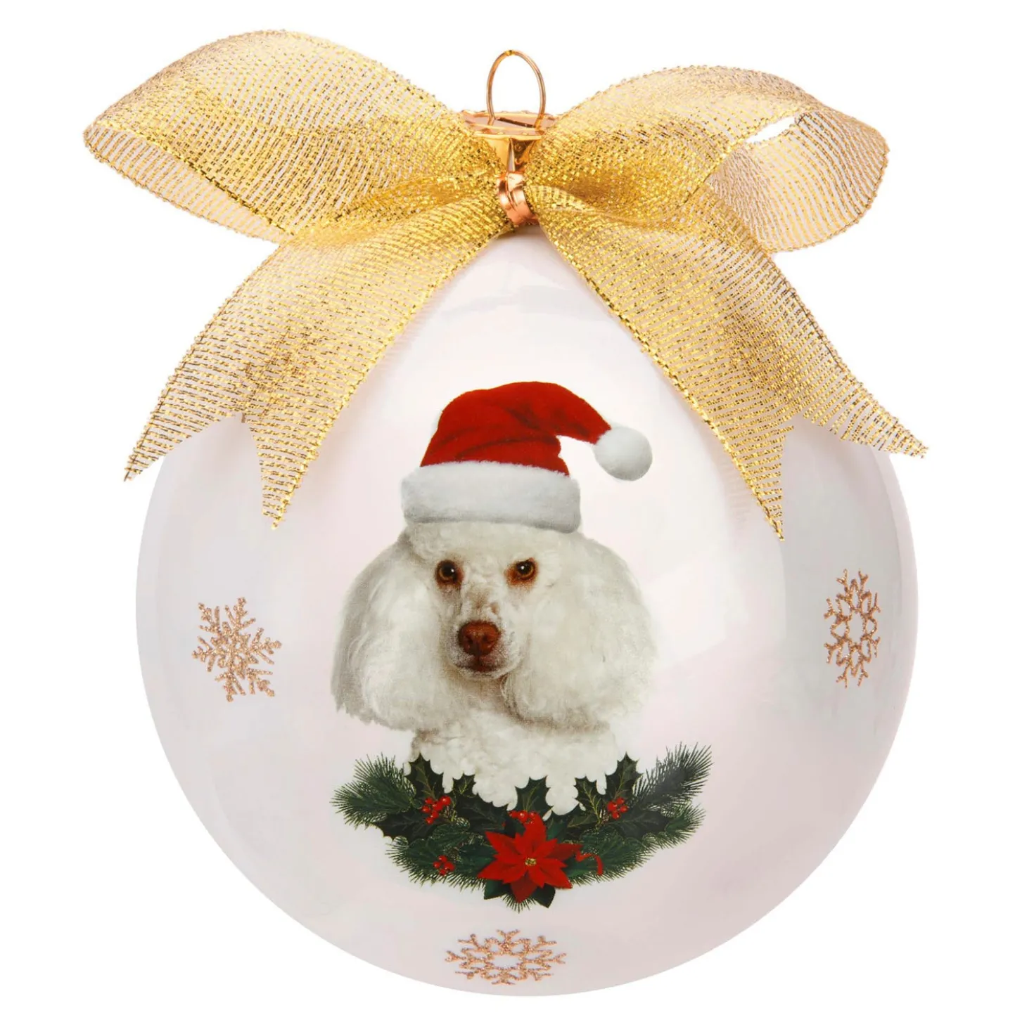 Pallina Natale Barboncino cane 10 cm