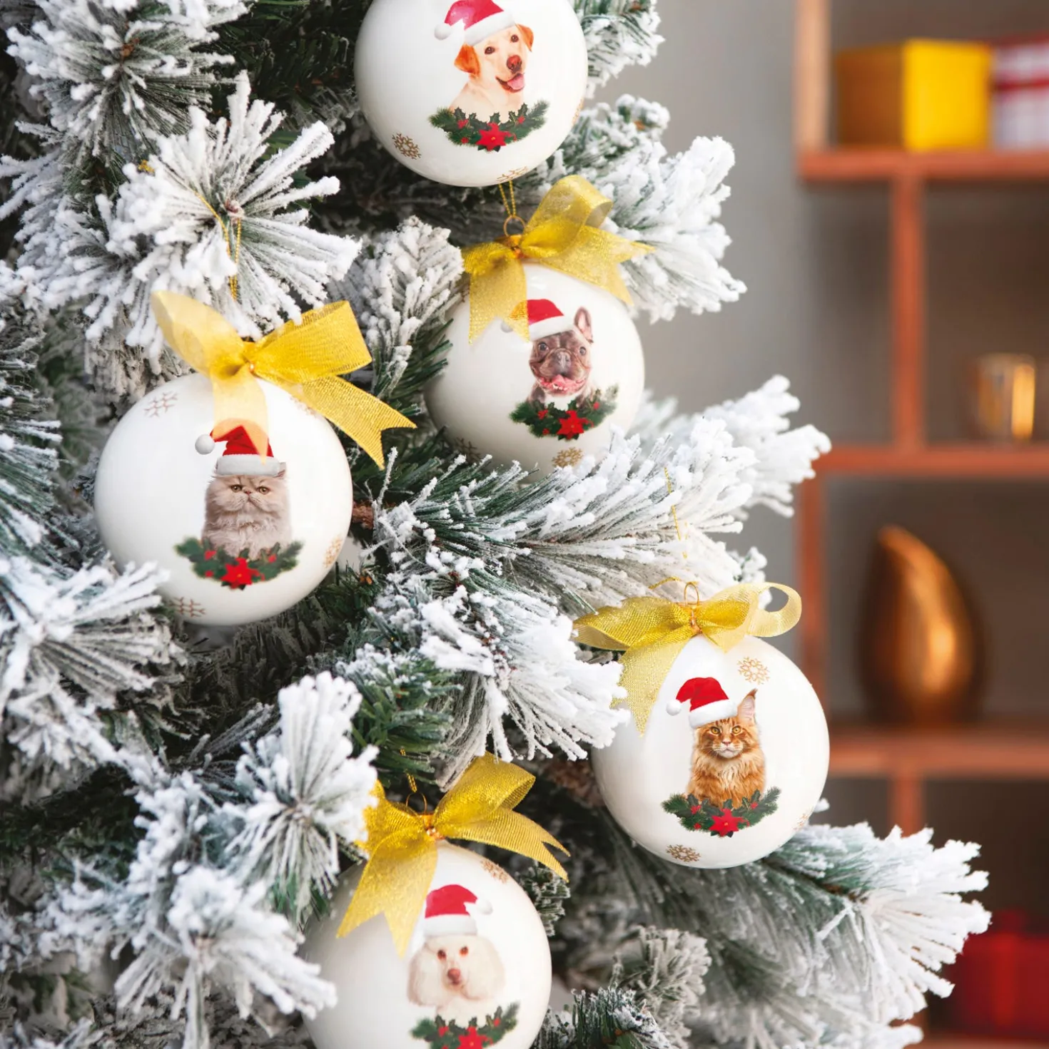 Pallina Natale Barboncino cane 10 cm