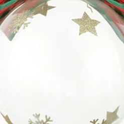 Pallina Natale 10 cm fiocco tartan verde