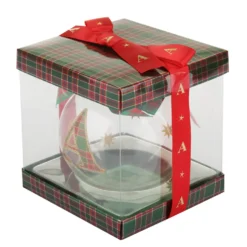 Pallina Natale con lettera A 10 cm tartan