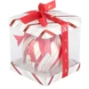 Pallina Natale con lettera A 10 cm Circus rosso