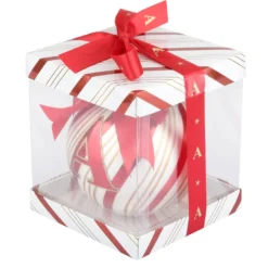 Pallina Natale con lettera A 10 cm Circus rosso