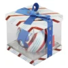 Pallina Natale con lettera B 10 cm Circus blu