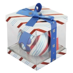 Pallina Natale con lettera B 10 cm Circus blu