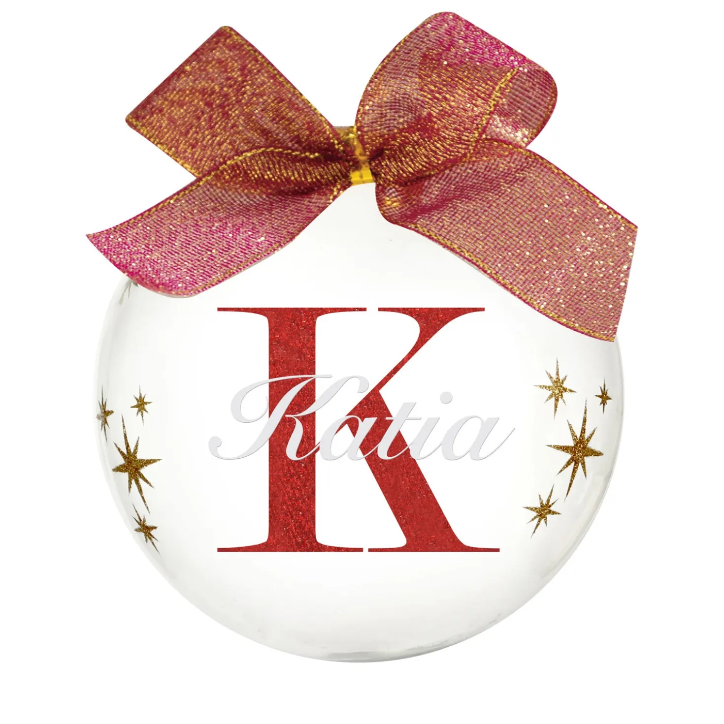 Pallina natale con nome Katia 10cm