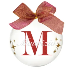 Pallina natale con nome Maurizio 10cm
