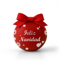 Pallina Natale led Feliz Navidad rosso