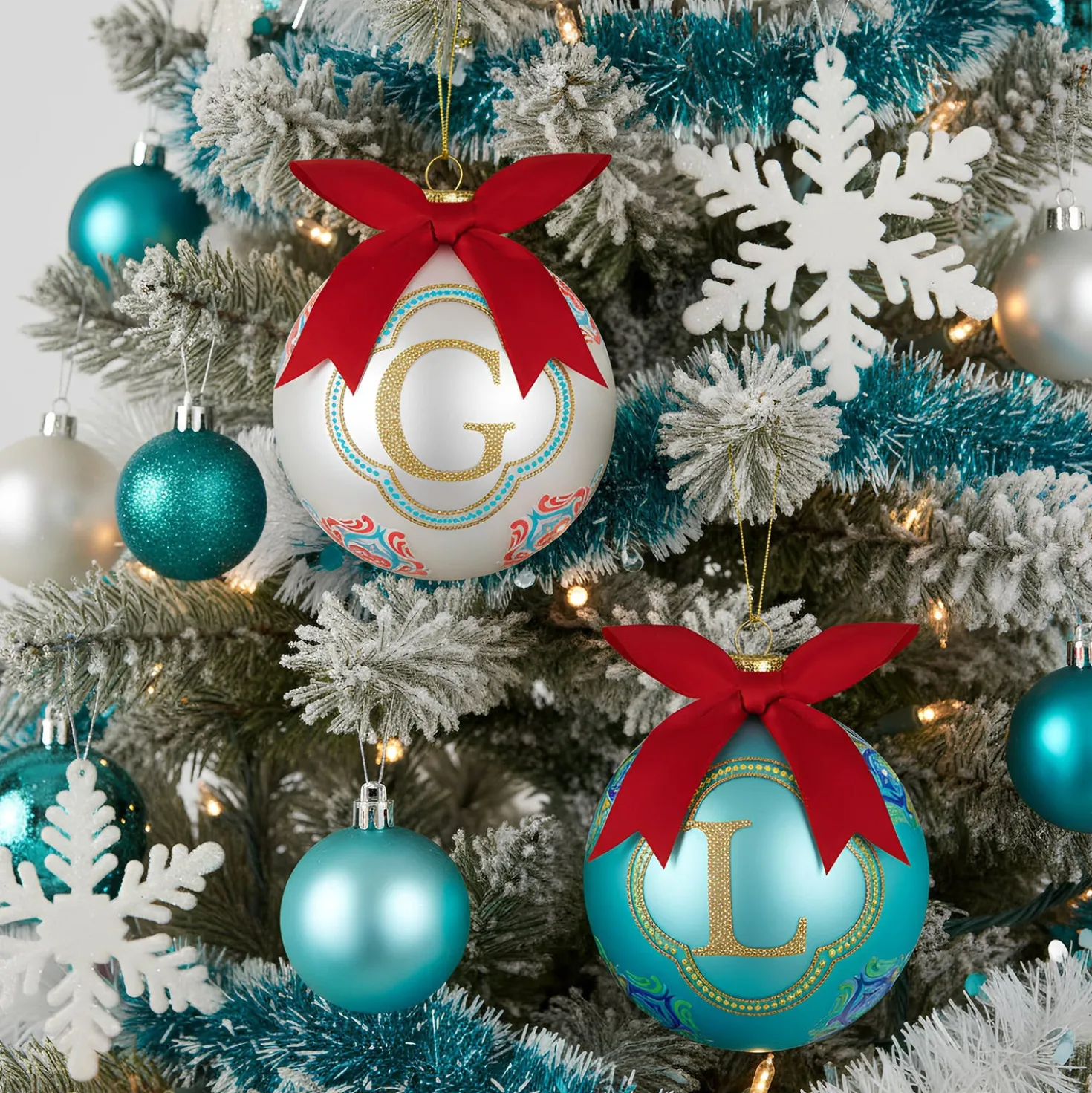 Pallina Natale lettera G 10 cm Royal Garden