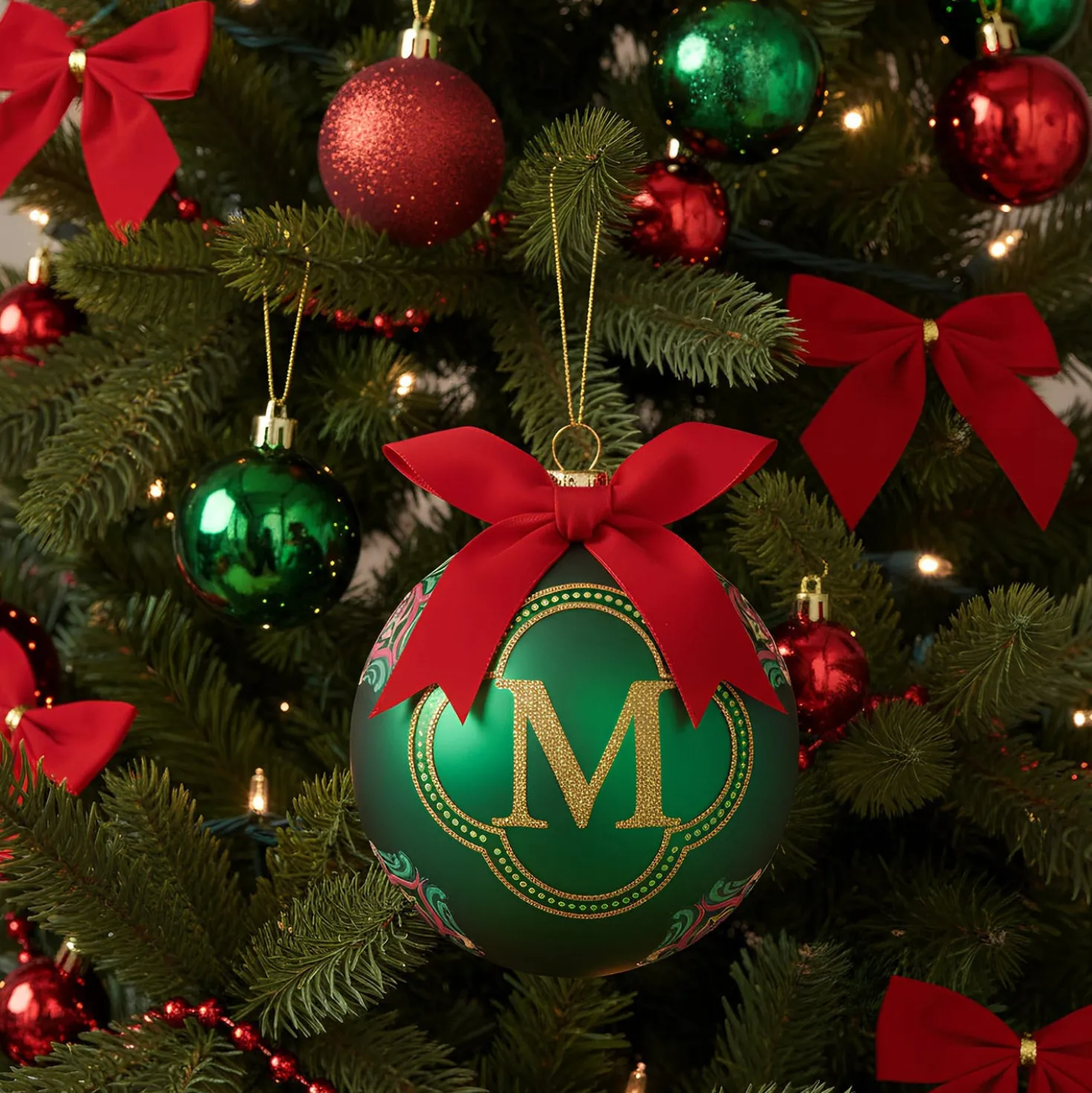 Pallina Natale lettera M 10 cm Royal Garden