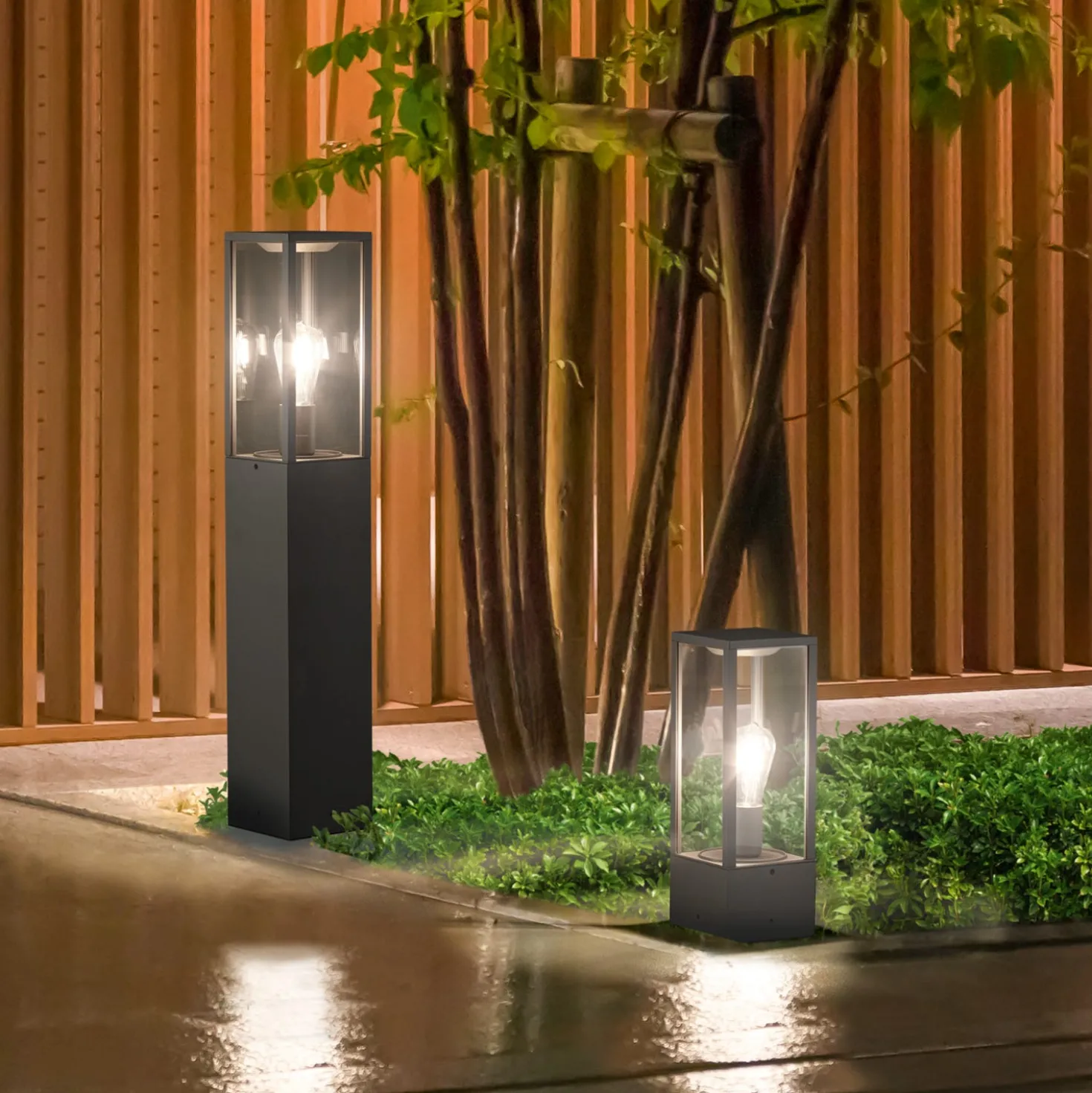 Palo luminoso da giardino 40 cm antracite Garonne Trio