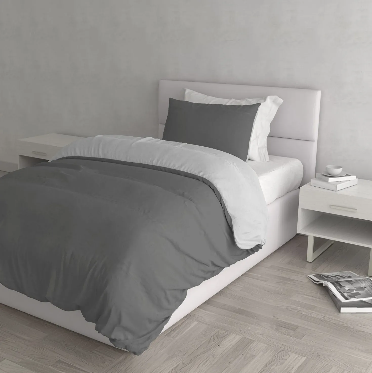 Parure copripiumino singolo fumo grigio Color Datex