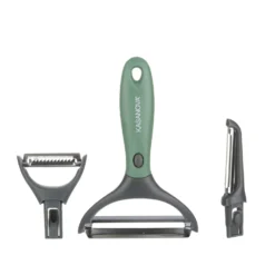 Pelaverdure 3 in 1 con testine intercambiabili verde