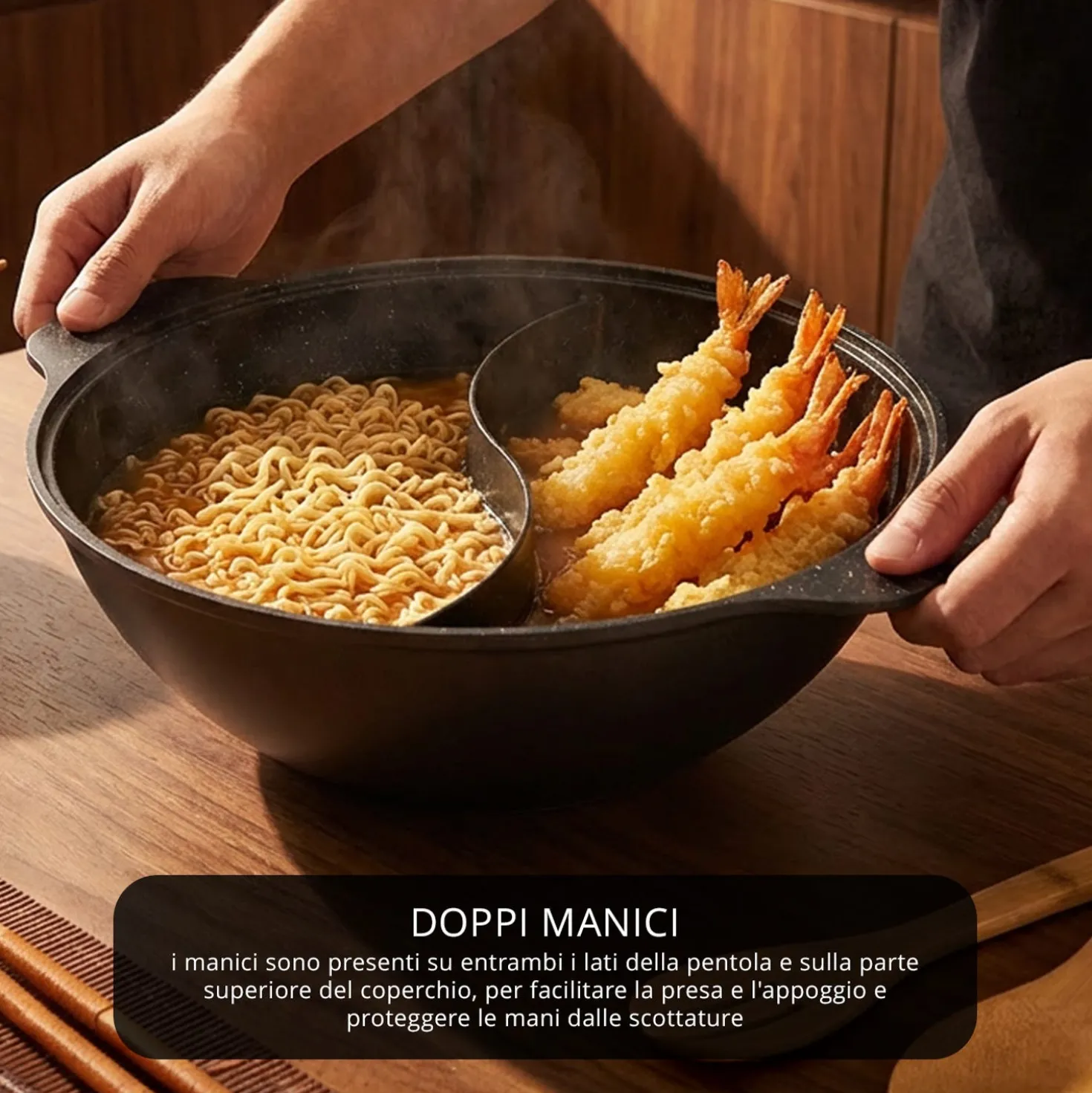 Pentola Hot Pot 30 cm con divisorio e coperchio