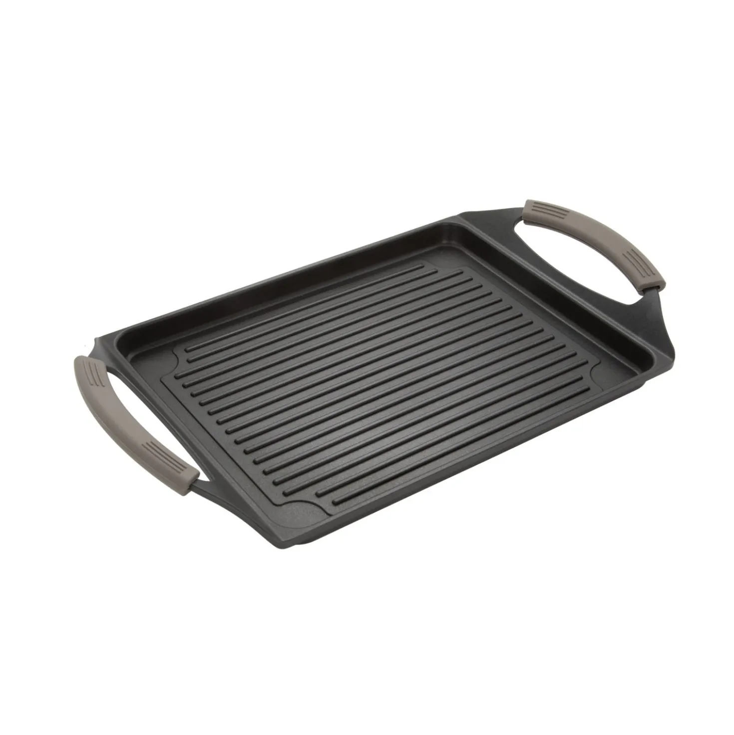 Piastra antiaderente 45x27 cm manici in silicone