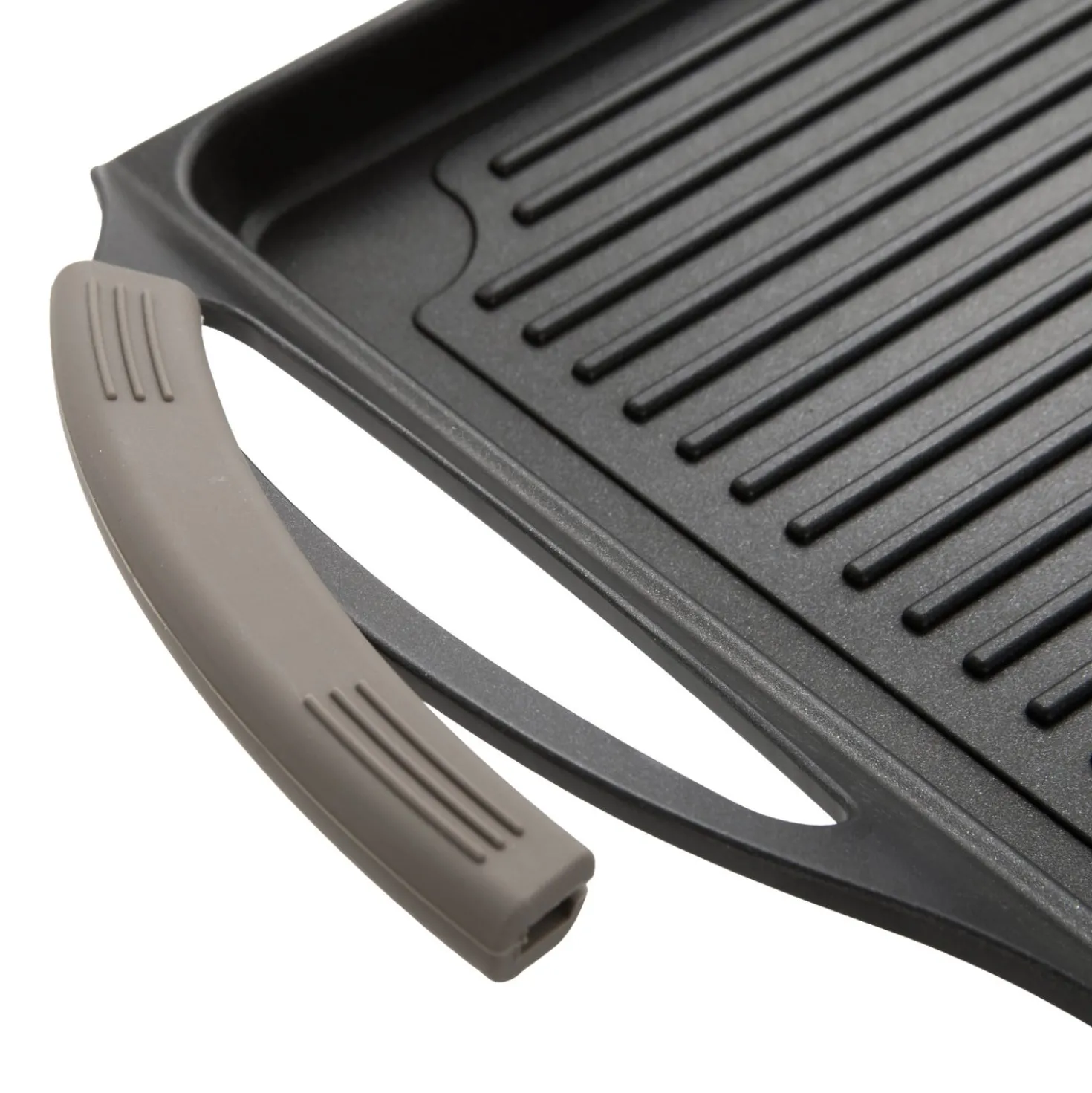 Piastra antiaderente 45x27 cm manici in silicone