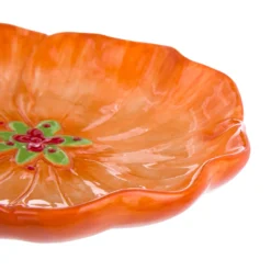 Piattino fiore arancione 14,5 cm terracotta Florafruit