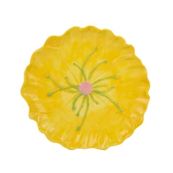 Piattino fiore giallo 14,5 cm terracotta Florafruit