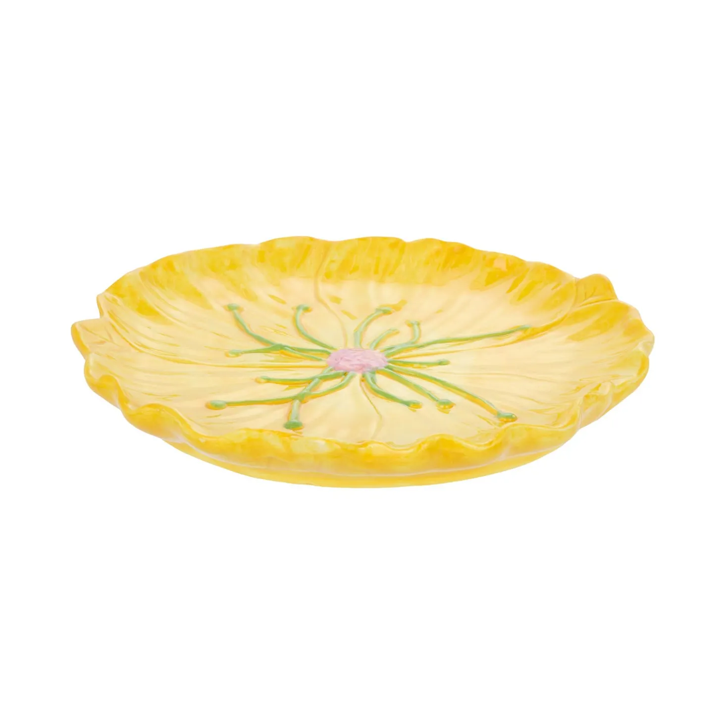 Piattino fiore giallo 14,5 cm terracotta Florafruit