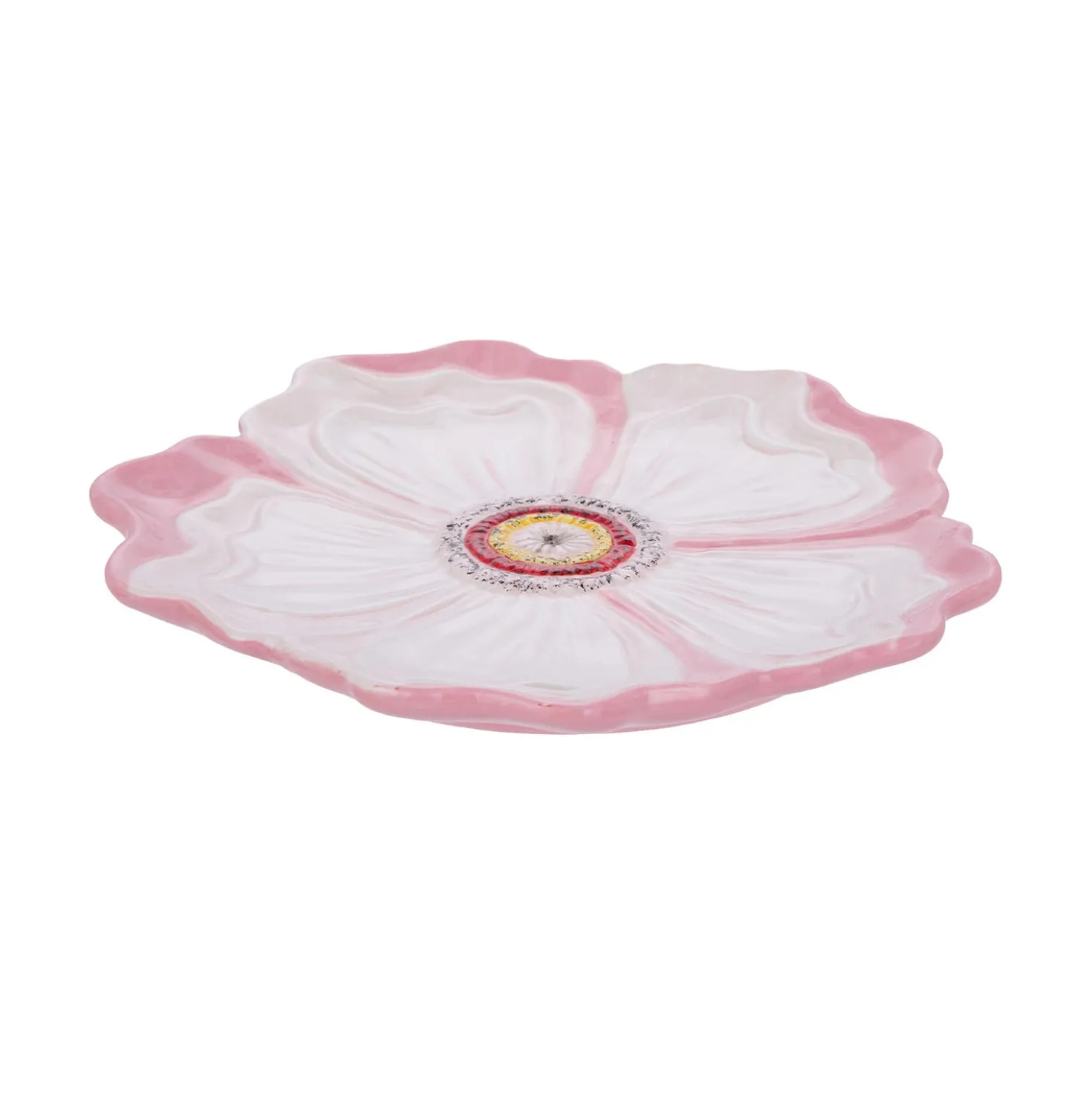 Piattino fiore rosa 20 cm terracotta Florafruit