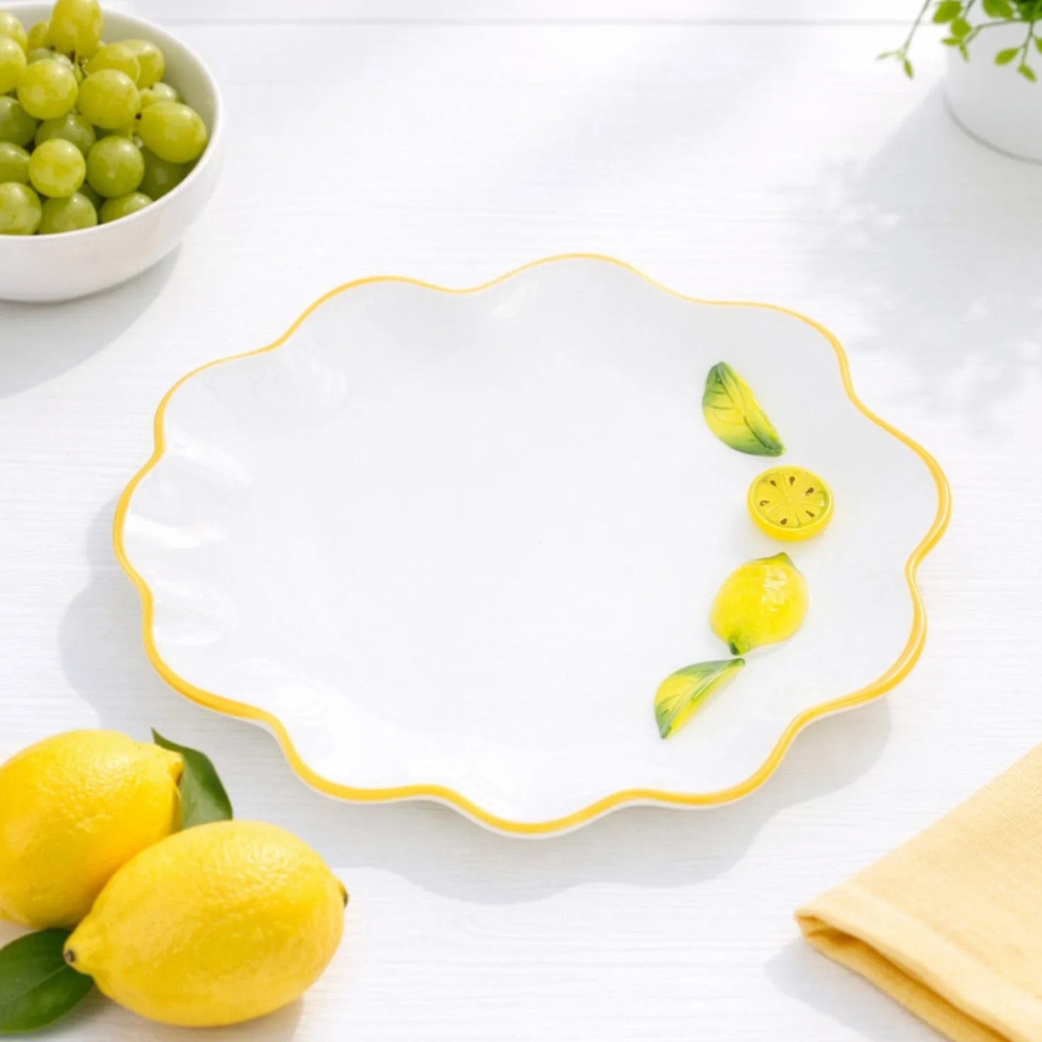 Piatto da portata 22 cm ceramica Limoni
