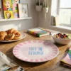 Piatto dolce ceramica Life in Stripes Color Bloom