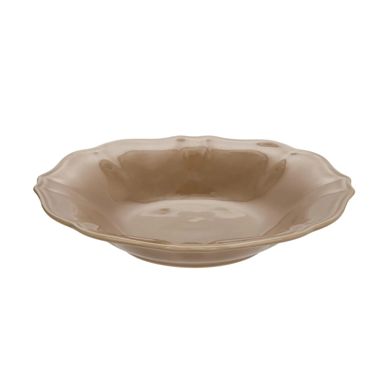 Piatto fondo 22 cm ceramica Baroque tortora