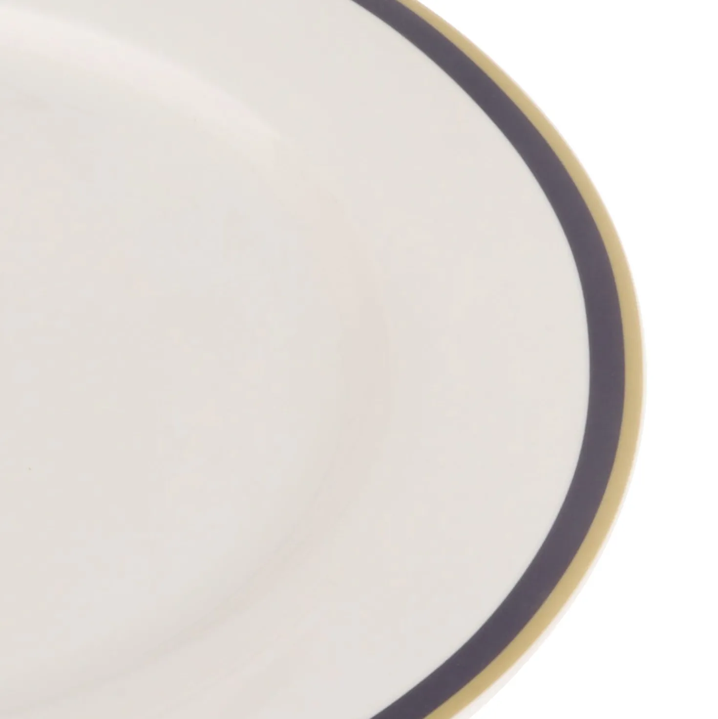 Piatto piano con filo blu e oro in new bone china, da 26 cm