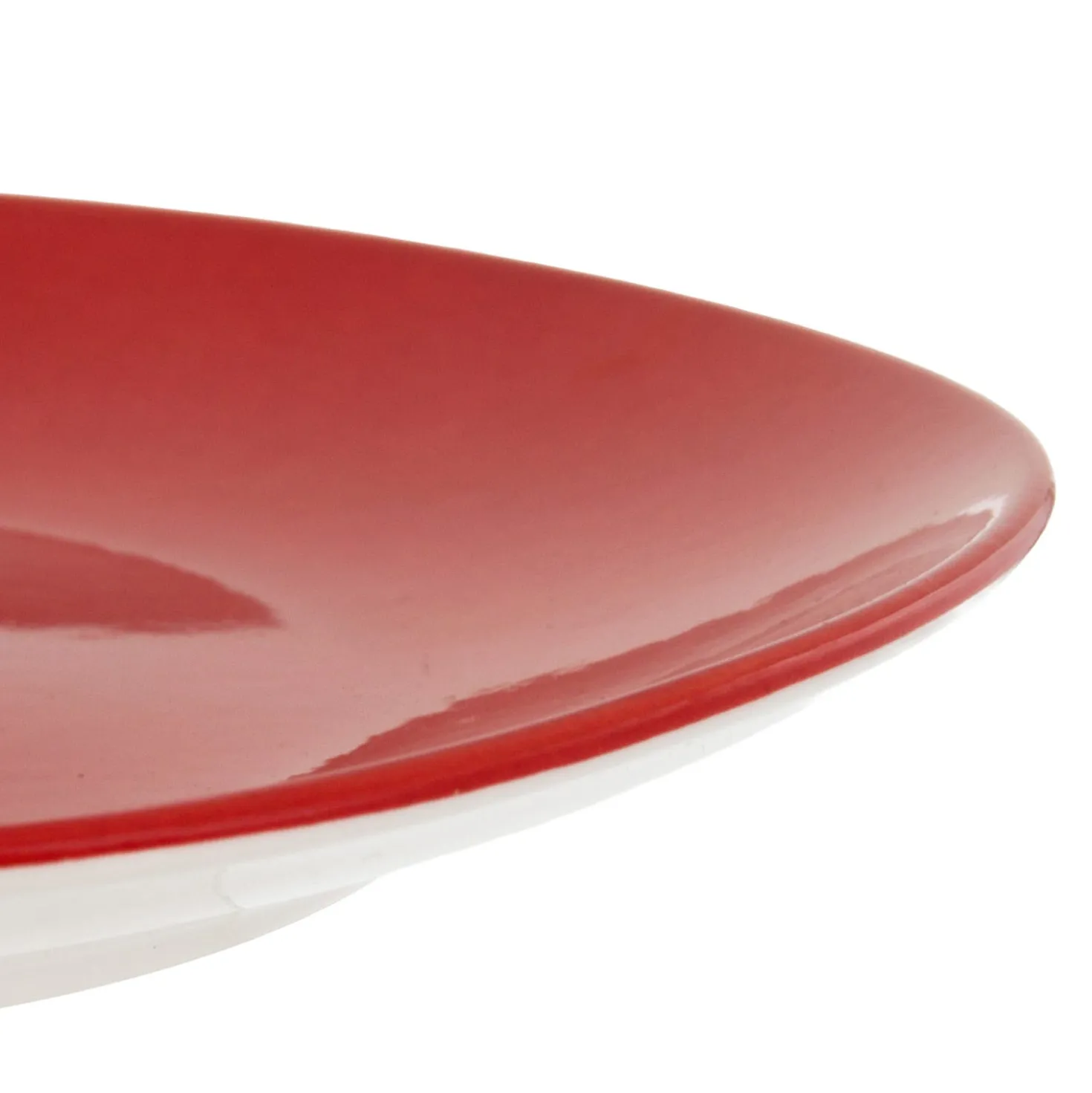 Piatto piano rosso porcellana Mix e Match