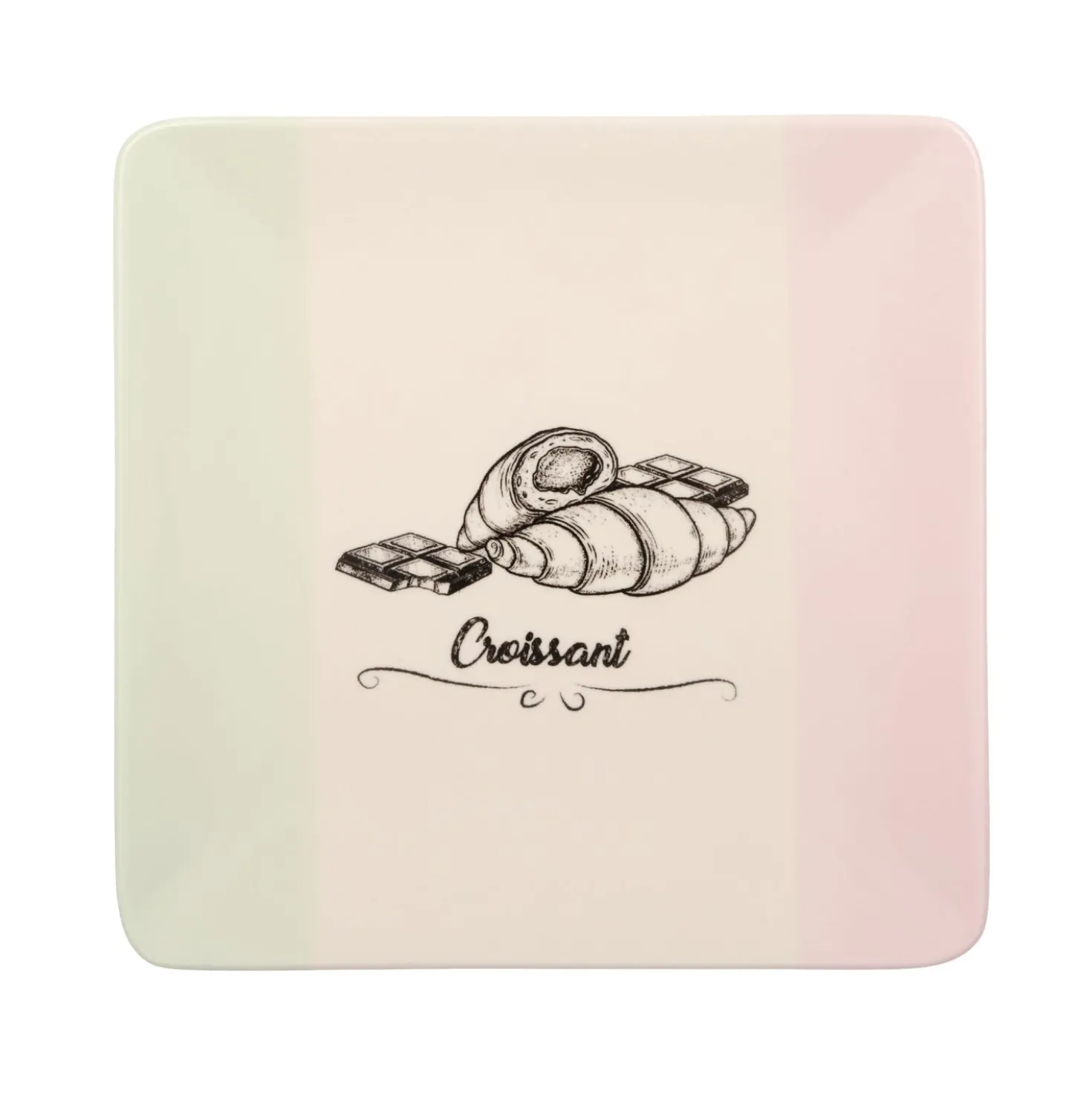 Piatto quadrato croissant 20x20 cm in terracotta Cake