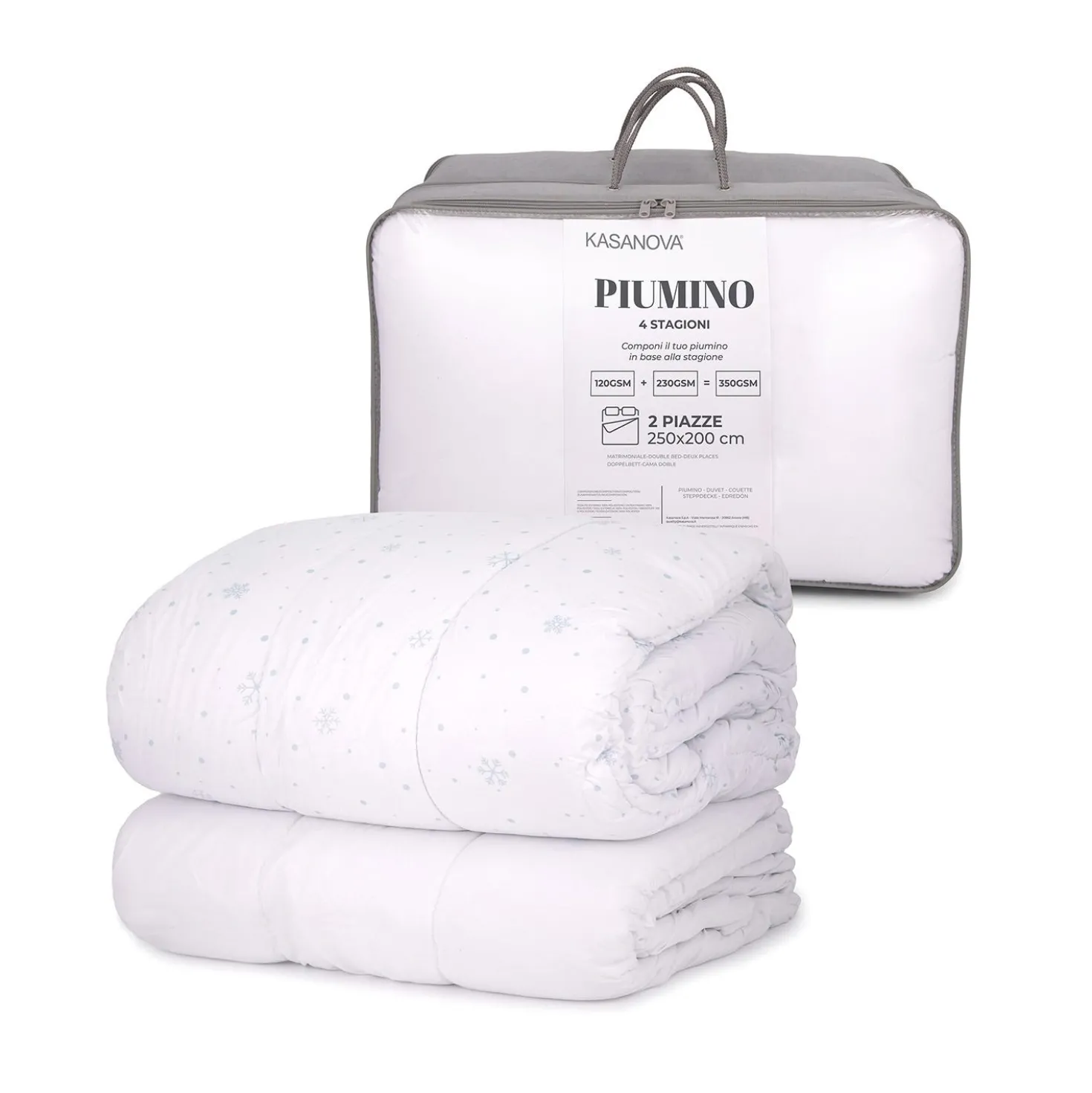 Piumino matrimoniale 4 stagioni microfibra con stampa