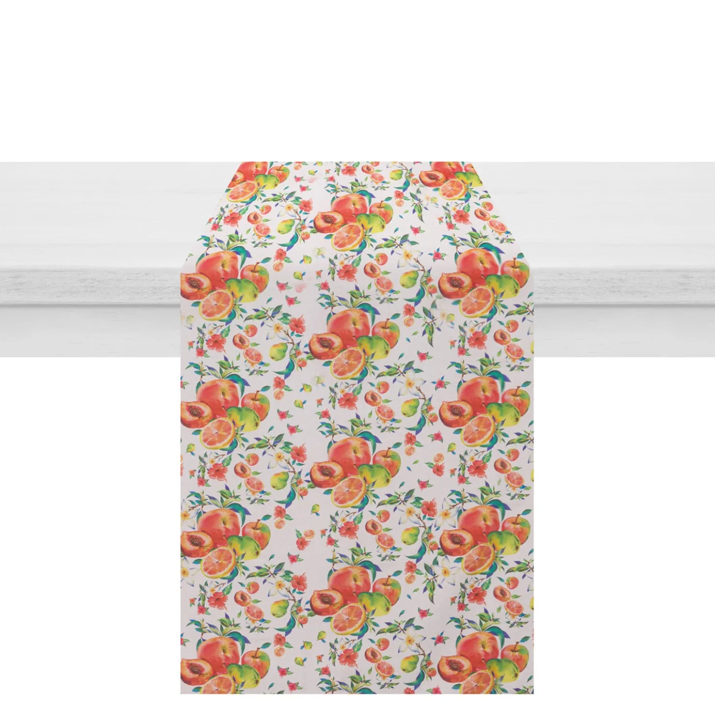 Runner con decoro pesche, 45x140 cm