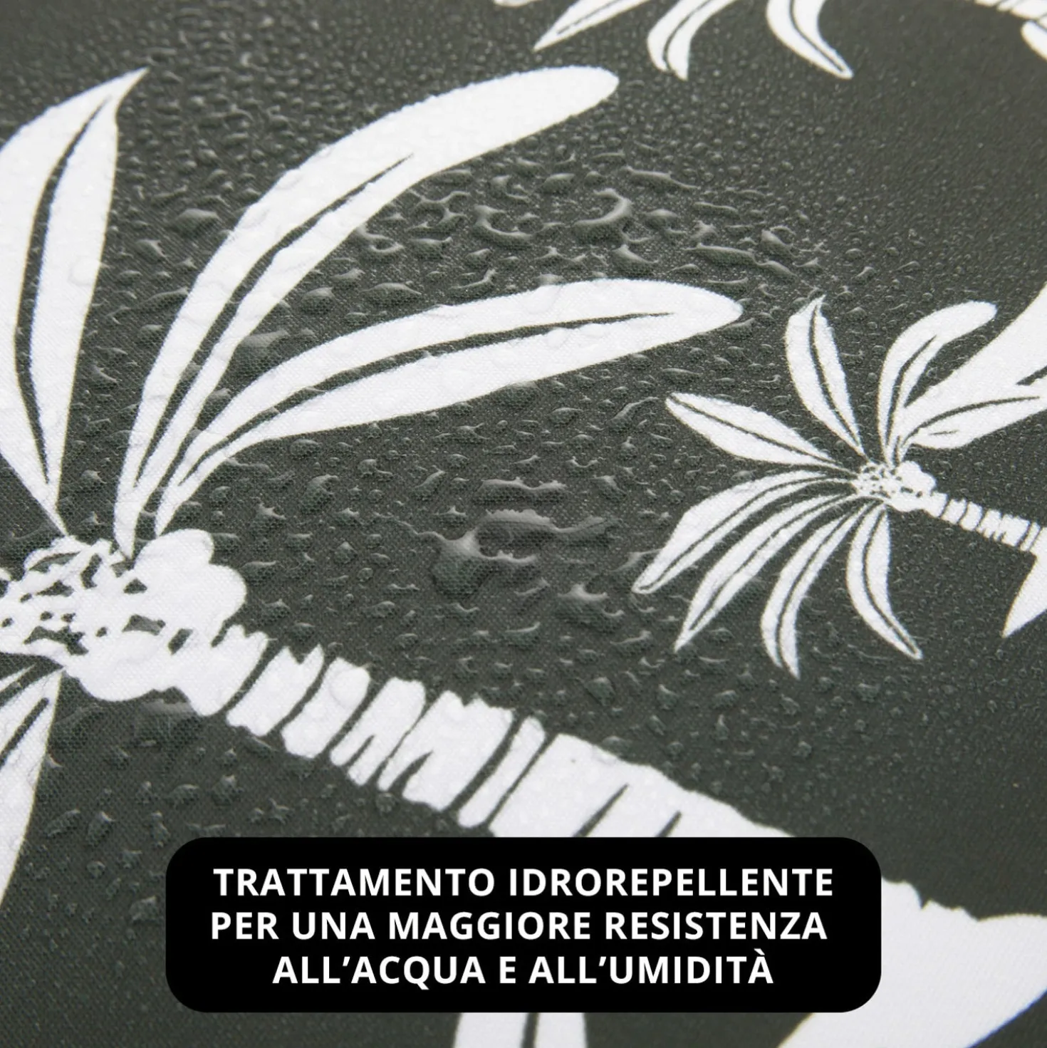 Runner da esterno 40x130 cm palme grigio