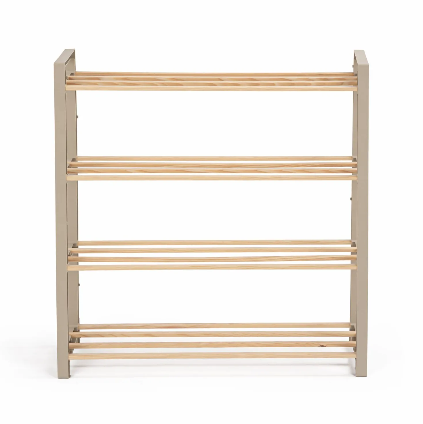 Scarpiera 4 ripiani in legno 12 paia di scarpe 65x68x23 cm