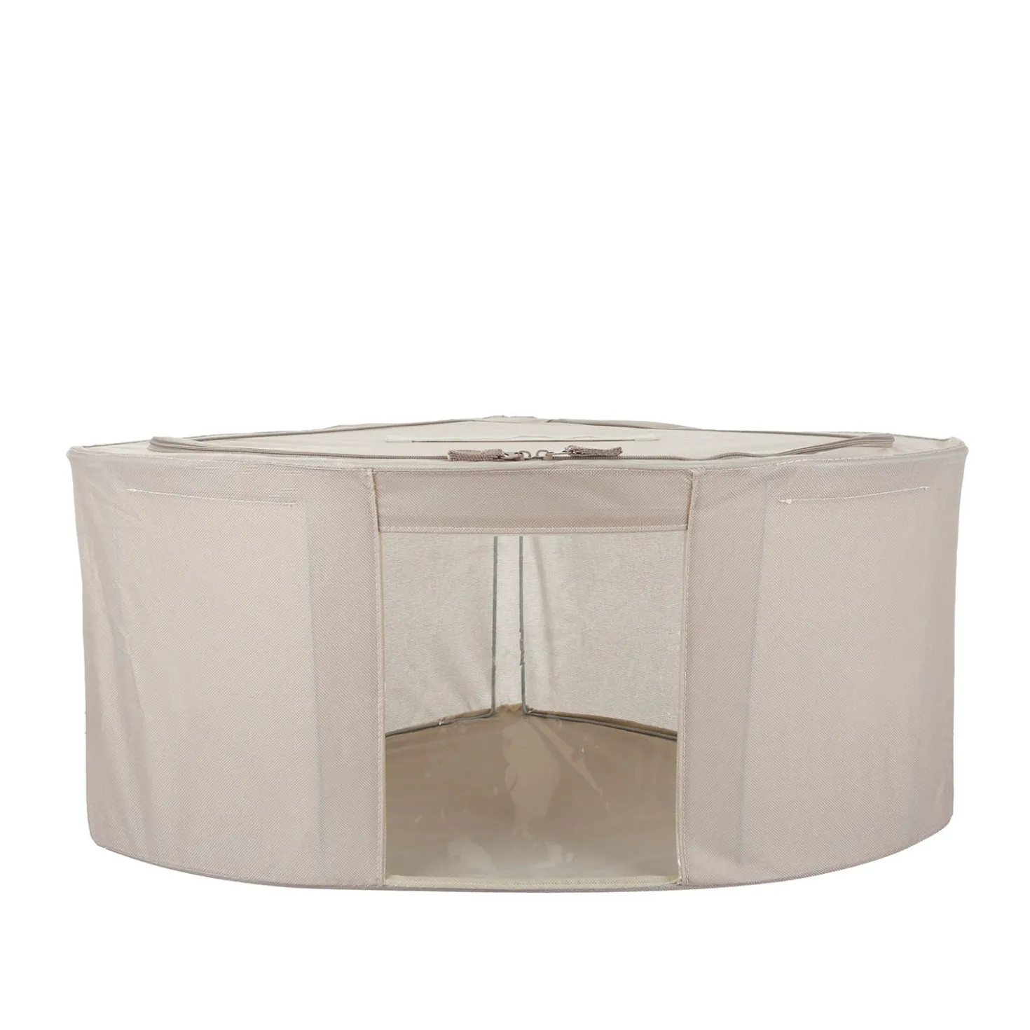 Scatola armadio angolare 63x28x48 cm doppia cerniera tortora