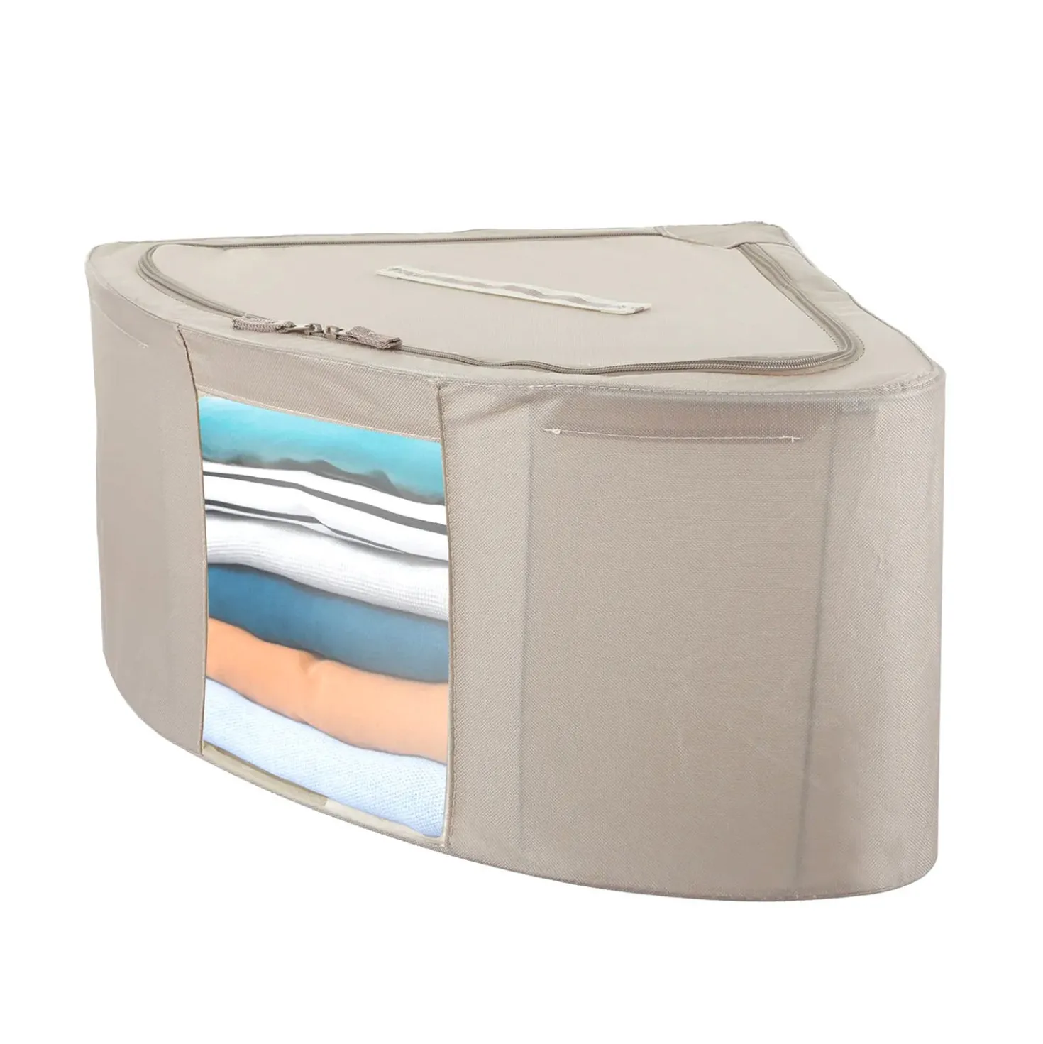 Scatola armadio angolare 63x28x48 cm doppia cerniera tortora