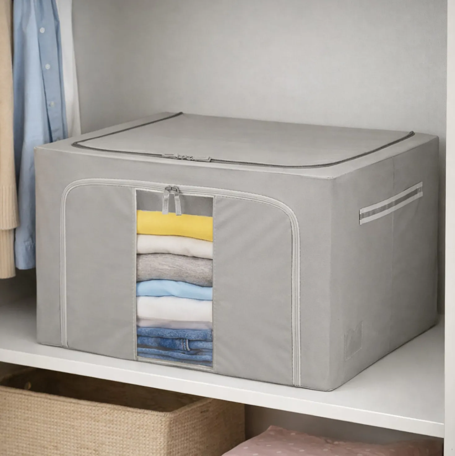 Scatola armadio doppia cerniera 60x42x40 cm grigio